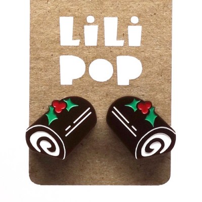 Boucles d'oreilles Lili POP- Bûche de Noël 